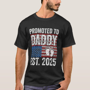 T-shirt Promu à Daddy Est 2025 USA Drapeau américain Fathe