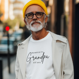 T-shirt Promu à Grand-père EST 2025   Nouveau cadeau grand