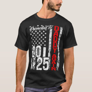 T-shirt Promu à nouveau papa Drapeau américain 2025 bientô