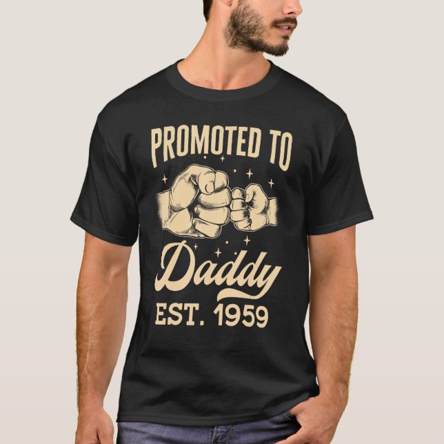 T-shirt Promu à papa Est 1959 Première fois Papa père s (Devant)
