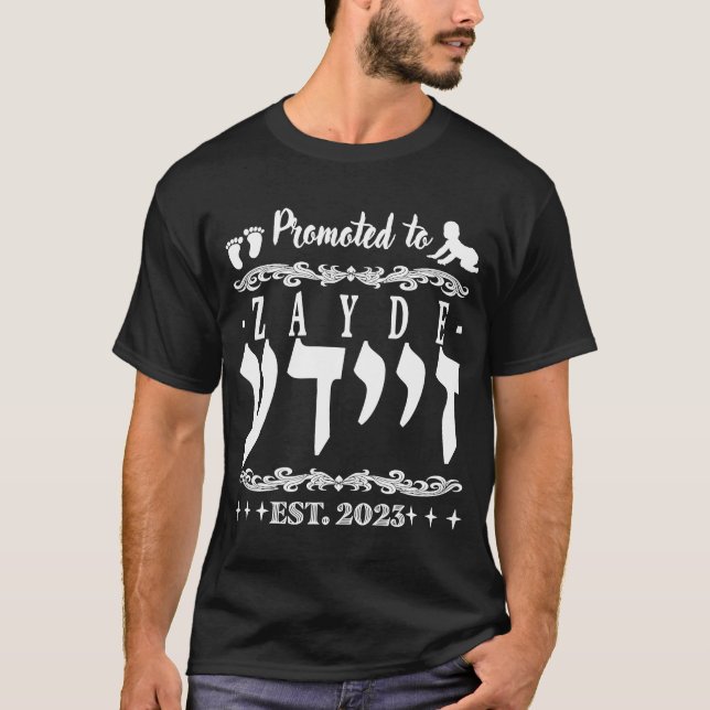 T-shirt Promu à Zayde Grandad en Yiddish Israel 2023 (Devant)