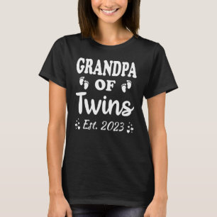 T-shirt Promu au grand-père de Twins Est 2023 Grossesse An