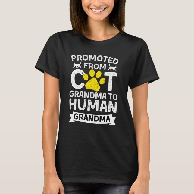 T-shirt Promu De Grand-Mère De Chat À Grand-Mère Humaine (Devant)