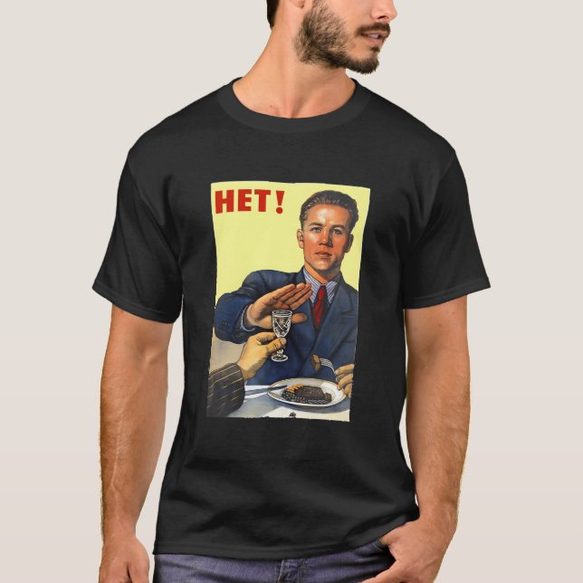 T-shirt Propagande De L'Ussr Russe Soviétique Pas D'Alcool (Devant)