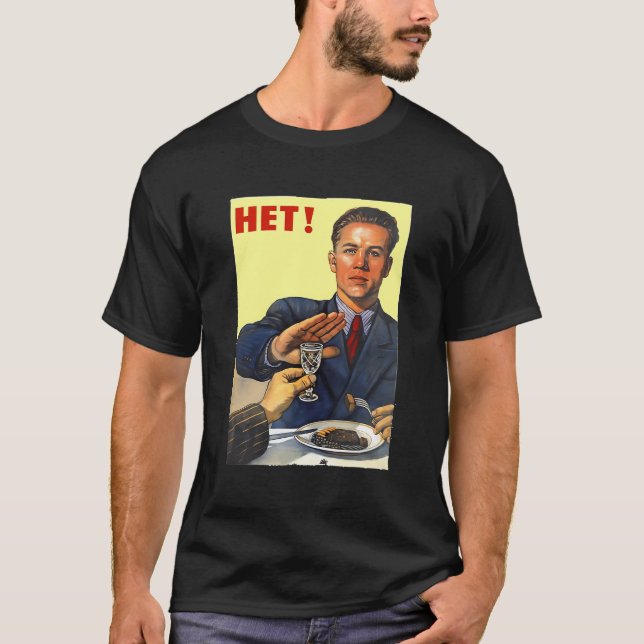 T-shirt Propagande De L'Ussr Russe Soviétique Pas D'Alcool (Devant)