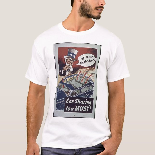 T-shirt Propagande WW1 de covoiturage d'Oncle Sam (Devant)