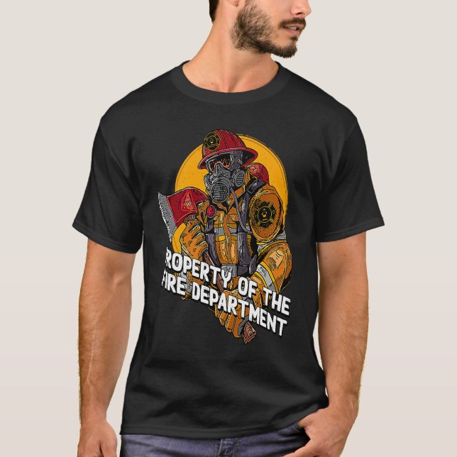 T-shirt Property Fire Department Firefighter Professional  (Devant)