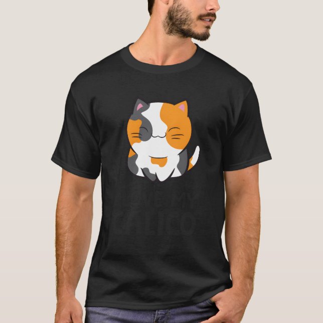 T-shirt Propriétaire de Chat Calico J'aime Mon Chat Calico (Devant)