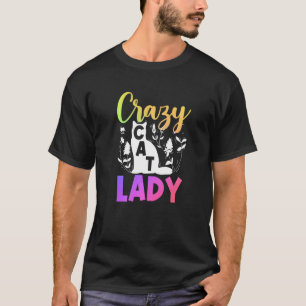 T-shirt Propriétaire de chat fleur Dame aux chats folle