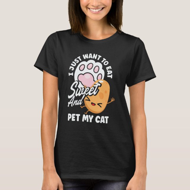 T-shirt Propriétaire de chat légume patate douce (Devant)