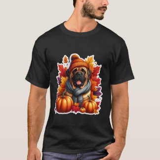 T-shirt Propriétaire de chien Mastiff amateur d'automne Ci