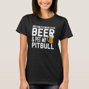 T-shirt Propriétaire de chien Pitbull Boire Bière Animaux 