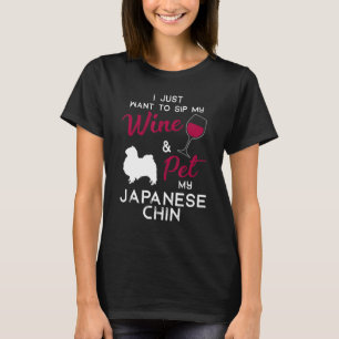 T-shirt Propriétaire de vin de chien chinois japonais Noël