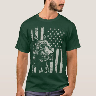 T-shirt Propriétaire fièrement patriotique de Pit Bull ama