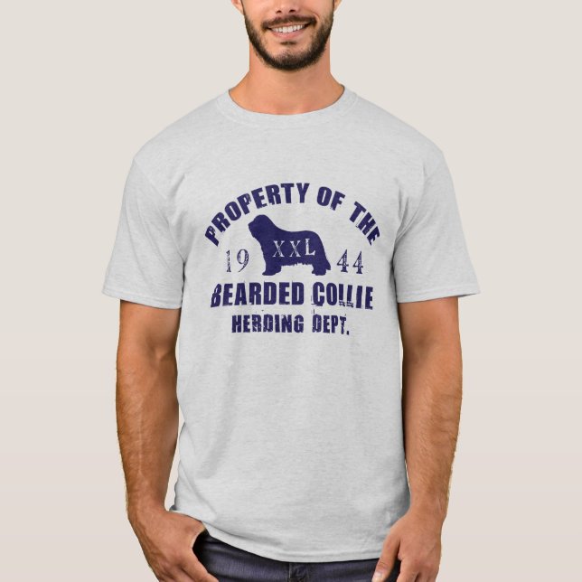 T-shirt Propriété du colley barbu vivant en troupe le (Devant)