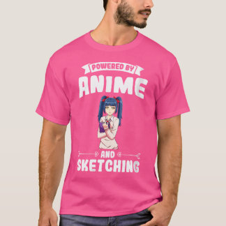 T-shirt Propulsé Par Anime Et Anime De Croquis