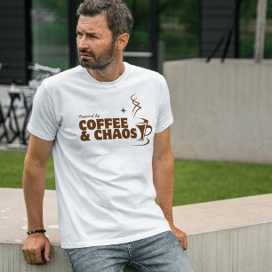 T-shirt Propulsé par Café et Chaos Minimaliste