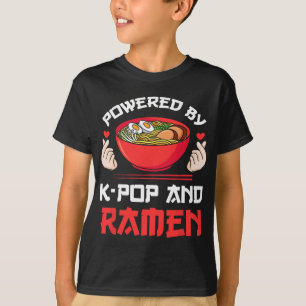 T-shirt Propulsé par K-pop et Ramen Kpop Merch Merchandise