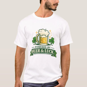 T-shirt Propulsé par la bière et la chance Drôle de St. Pa