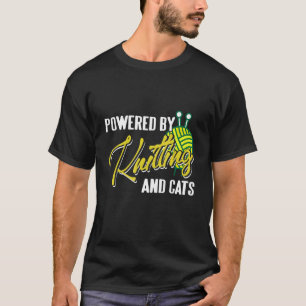 T-shirt Propulsé par le tricot et les chats Tricot Prése