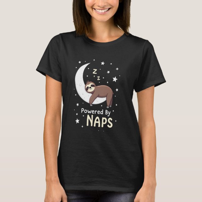 T-shirt Propulsé par Naps mignon couché Sloth Crescent Lun (Devant)