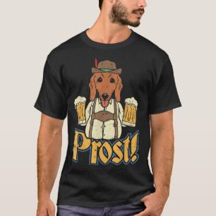 T-shirt Pros Oktoberfest allemand Dachshund Chien Boire Be