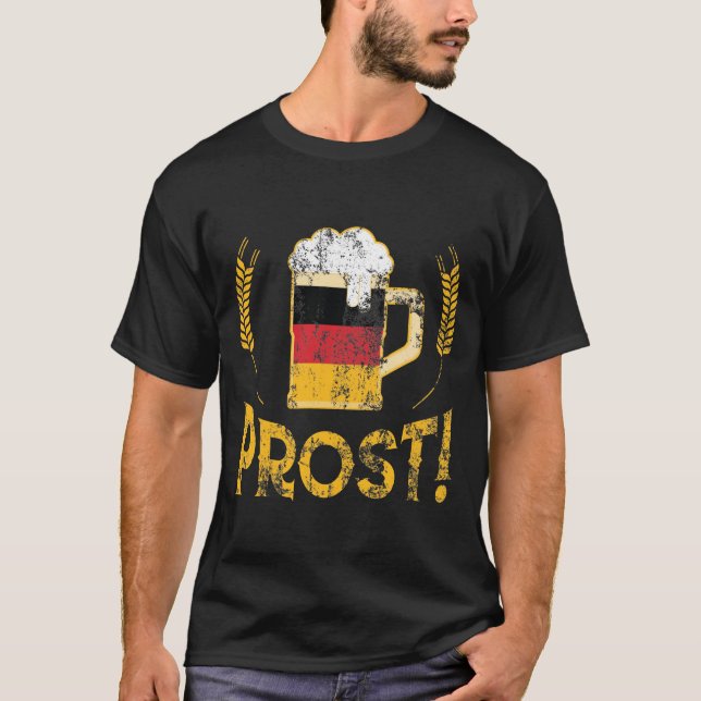 T-shirt Prost Allemand Drapeau Bière Lover Oktoberfest (Devant)