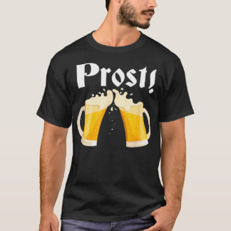 T-shirt Prost Beer Américain Allemand Drapeau Funny Oktobe