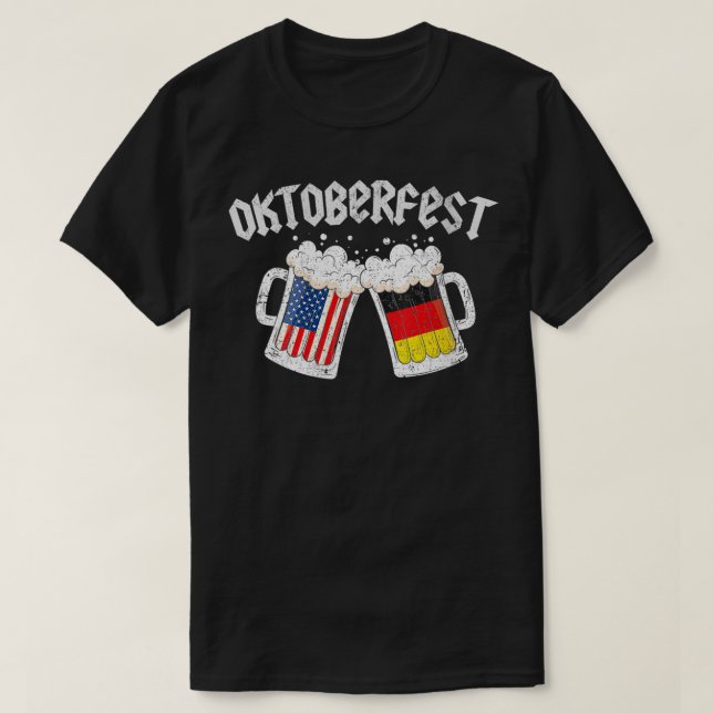 T-shirt Prost Beer German American Flag Oktoberfest 2022 V (Design devant)