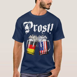 T-shirt Prost Bière Allemande Drapeau Américain T Oktoberf