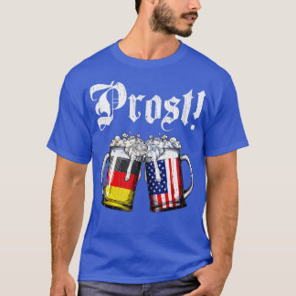 T-shirt Prost Bière Allemande Drapeau Américain T Oktoberf