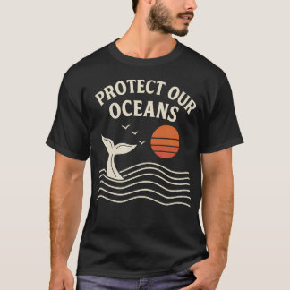 T-shirt Protect Our Oceans Whale Tail Eco Friendly Conserv