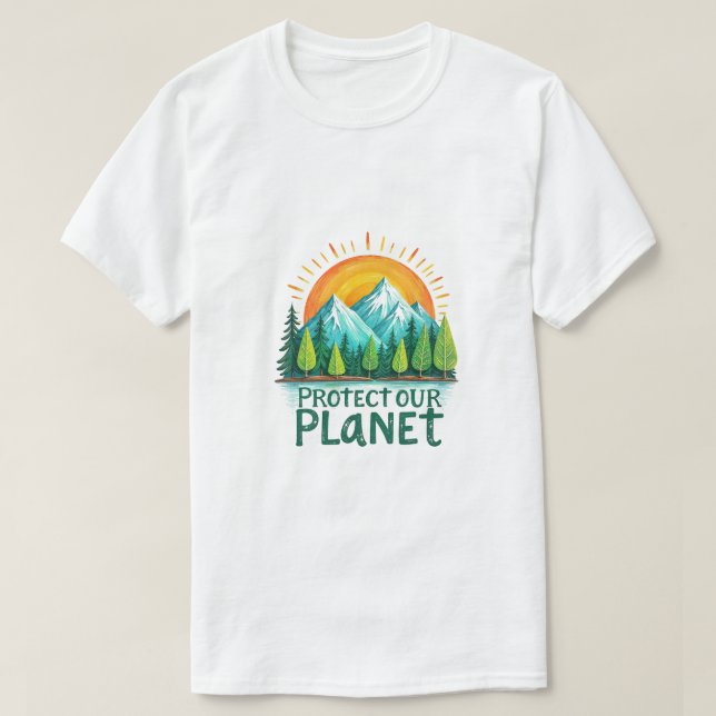 T-shirt Protect Our Planet Vector Design | Nature Tree Mou (Design devant)