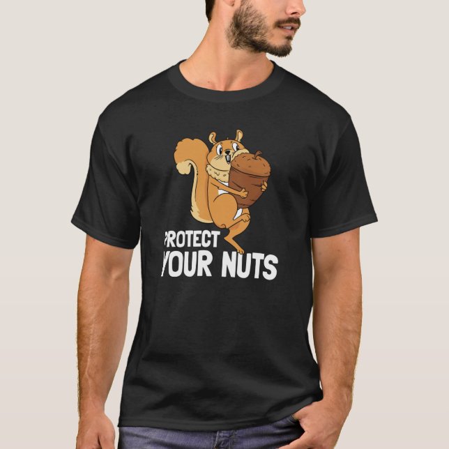 T-shirt Protect Your Nuts Deez Nuts Men's Squirrel Deez Nu (Devant)