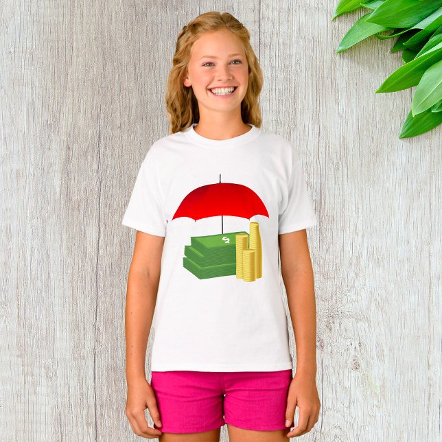T-shirt Protection de la sécurité financière avec paraplui (Créateur téléchargé)