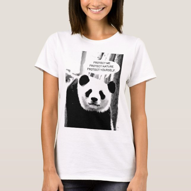 T-shirt Protéger la nature Panda Ours texte personnalisé F (Devant)