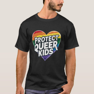 T-shirt Protéger les enfants queer Cœur arc-en-ciel Fie