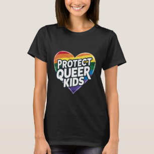 T-shirt Protéger les enfants queer Cœur arc-en-ciel Fie
