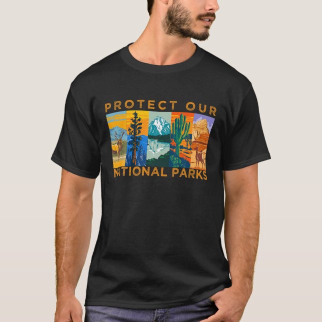 T-shirt Protéger nos parcs nationaux Écologiste américain  (Devant)