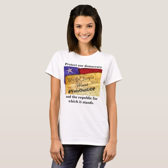 T-shirt Protéger notre démocratie et la république (Devant entier)