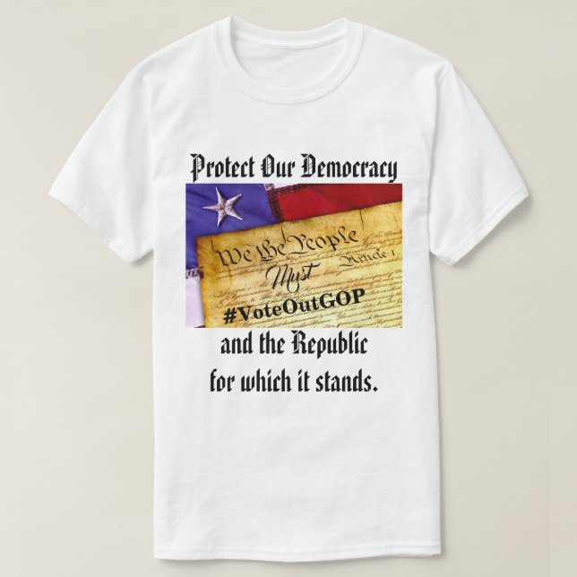 T-shirt Protéger notre démocratie et la République (Design devant)