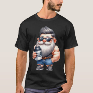 T-shirt Protéine de Whey Gnome Papa Funny Bodybuilder Grap