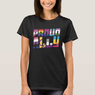 T-shirt Proud Ally LGBT Gay Flag Pride Rainbow Gay Bisexua
