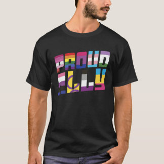 T-shirt Proud Ally LGBT Gay Flag Pride Rainbow Gay Bisexua