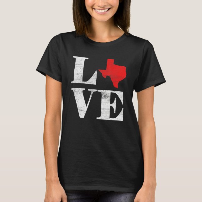 T-shirt Proud America Citizen State Flag Land Map Love Tex (Devant)