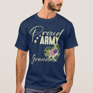T-shirt Proud Army Grandma Camoue Dogag USA American Flag 