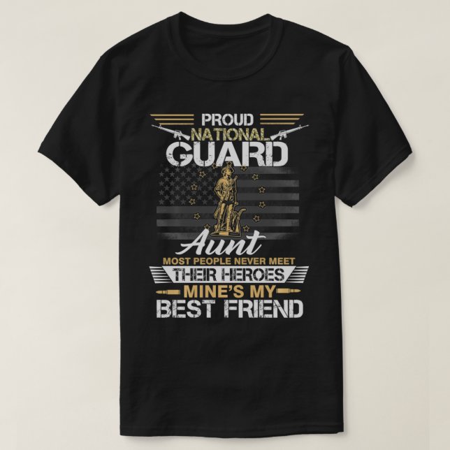 T-shirt Proud Army National Guard Aunt Flag  U (Design devant)