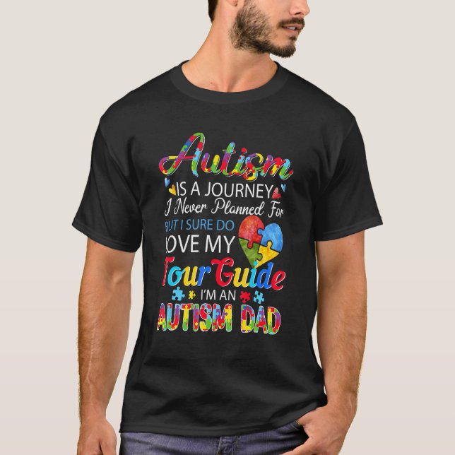 T-shirt Proud Autism Dad Heart Puzzle Autism Dad Awareness (Devant)