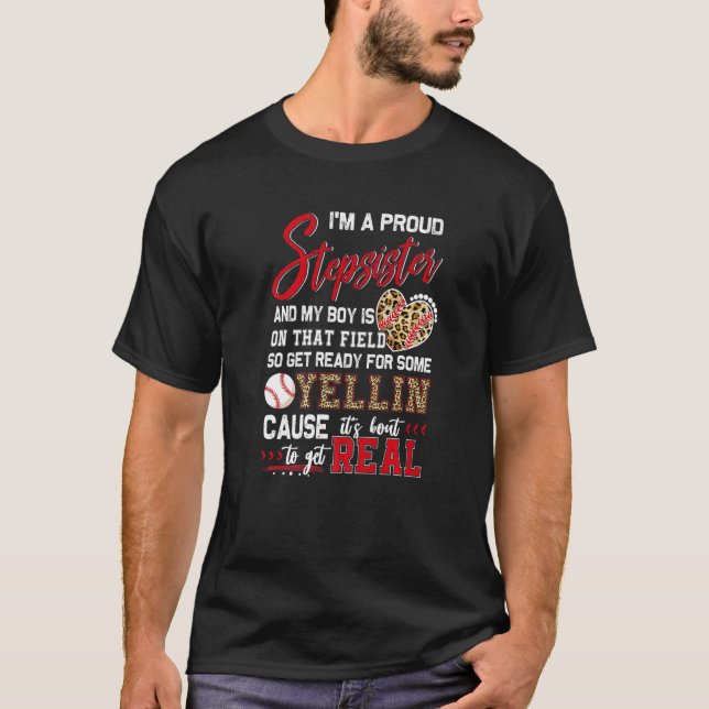 T-shirt Proud baseball Stepsister Baseball Family Matching (Devant)