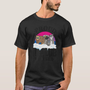 T-shirt Proud Bi Club Member Opossum Raccoon Bisexual Flag